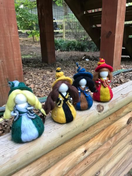 Magical House Inspired Needle Felted Wee Witches, Waldorf, Sorting, Back to School