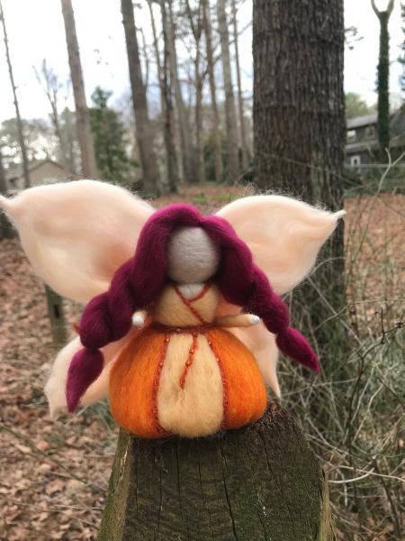 Painted Lady Fairy Needle Felted Wee Witch, Garden Witch, Ornament, Waldorf picture