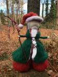 Father Christmas Needle Felted Wee Witch, Yule King, holiday ornament, solstice decoration