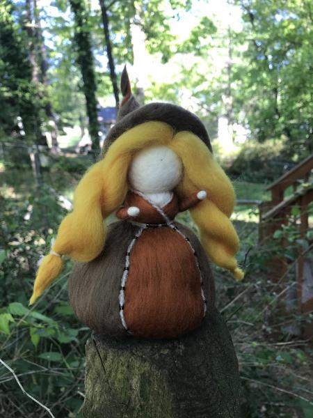 Robin Needle Felted Wee Witch, Garden Witch, Ornament, Waldorf, Nature Witch picture