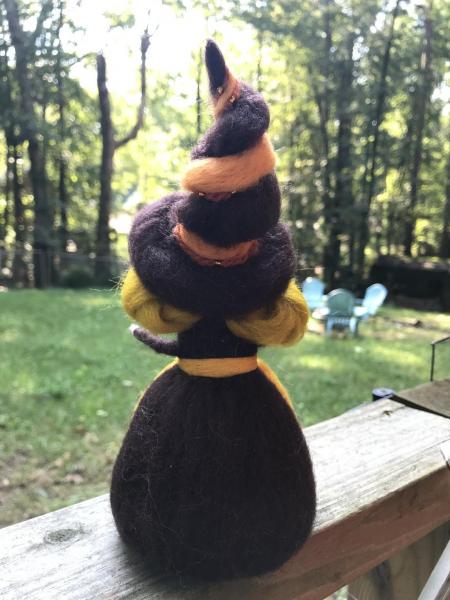 Pumpkin Pie Needle Felted Wee Witch, Garden Witch, Harvest Witch, Decoration, Doll, Pagan, Magic picture