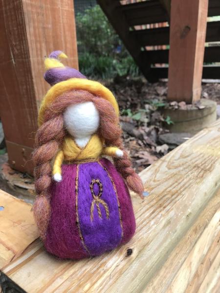 Lughnasadh Needle Felted Wee Witch, Harvest Witch, Waldorf, Thanksgiving, Fire Festival Doll picture