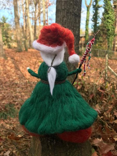 Father Christmas Needle Felted Wee Witch, Yule King, holiday ornament, solstice decoration picture