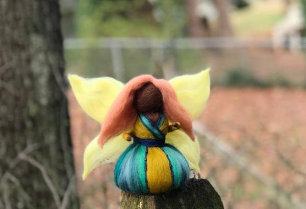 Topaz Fairy Needle Felted Wee Witch, Garden Fairy, Waldorf, Ornament picture