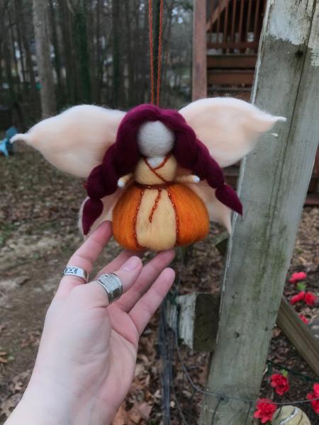Painted Lady Fairy Needle Felted Wee Witch, Garden Witch, Ornament, Waldorf picture