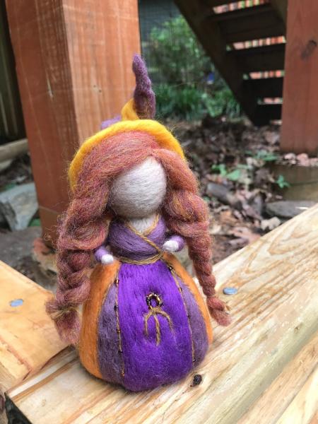 Lughnasadh Needle Felted Wee Witch, Harvest Witch, Waldorf, Thanksgiving, Fire Festival Doll picture