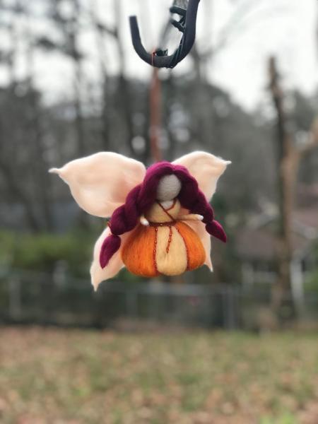 Painted Lady Fairy Needle Felted Wee Witch, Garden Witch, Ornament, Waldorf picture