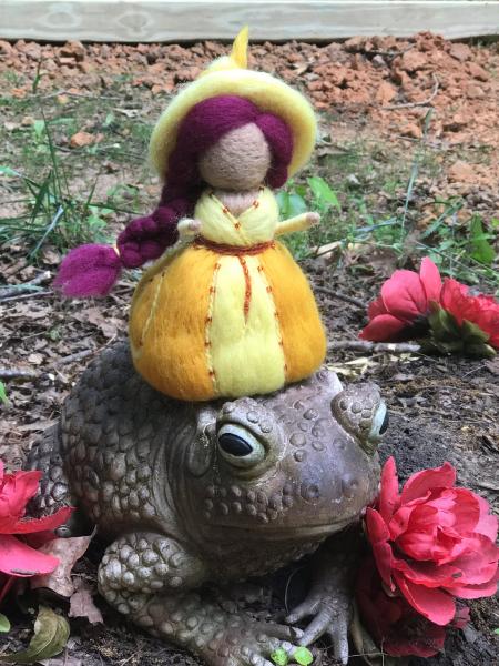 Sunflower Wee Witch, Garden Witch, Waldorf Doll picture