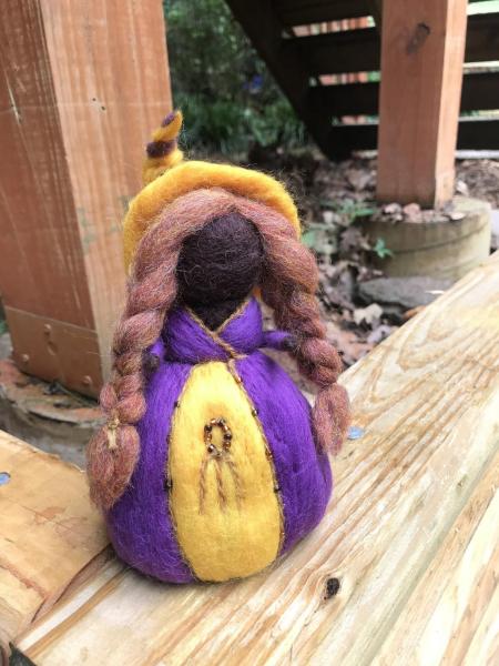 Lughnasadh Needle Felted Wee Witch, Harvest Witch, Waldorf, Thanksgiving, Fire Festival Doll picture