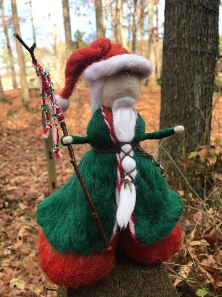 Father Christmas Needle Felted Wee Witch, Yule King, holiday ornament, solstice decoration picture