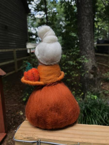 Pumpkin Spice Latte Needle Felted Wee Witch, Fall, Coffee, Waldorf, Autumn picture