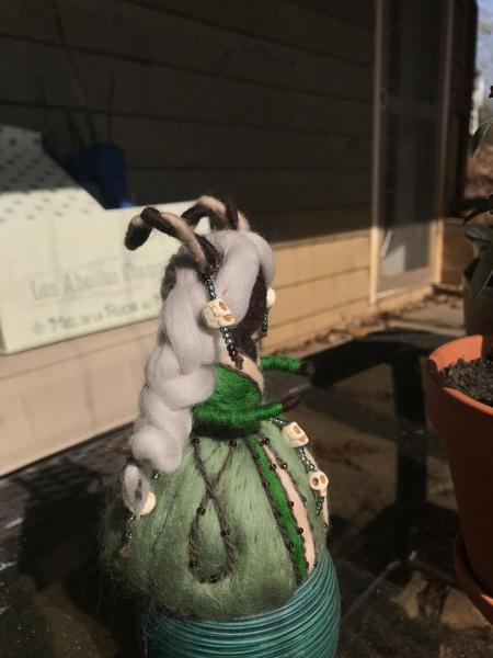 Shaman Needle Felted Wee Witch, Wise Woman Witch, Spirit Walker, Waldorf picture