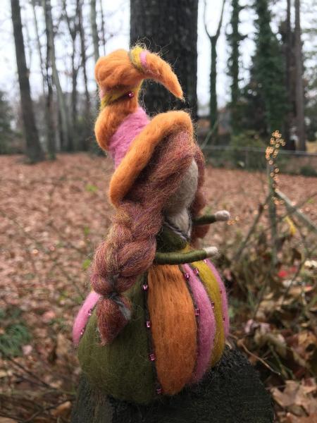 Calliope Needle Felted Wee Witch, Circus Witch, Muse of Epic Poetry, Holiday Ornament, Decoration picture