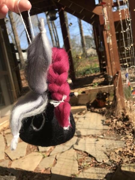 Goth Moth Needle Felted Wee Witch, Garden Fairy, Waldorf, Ornament picture