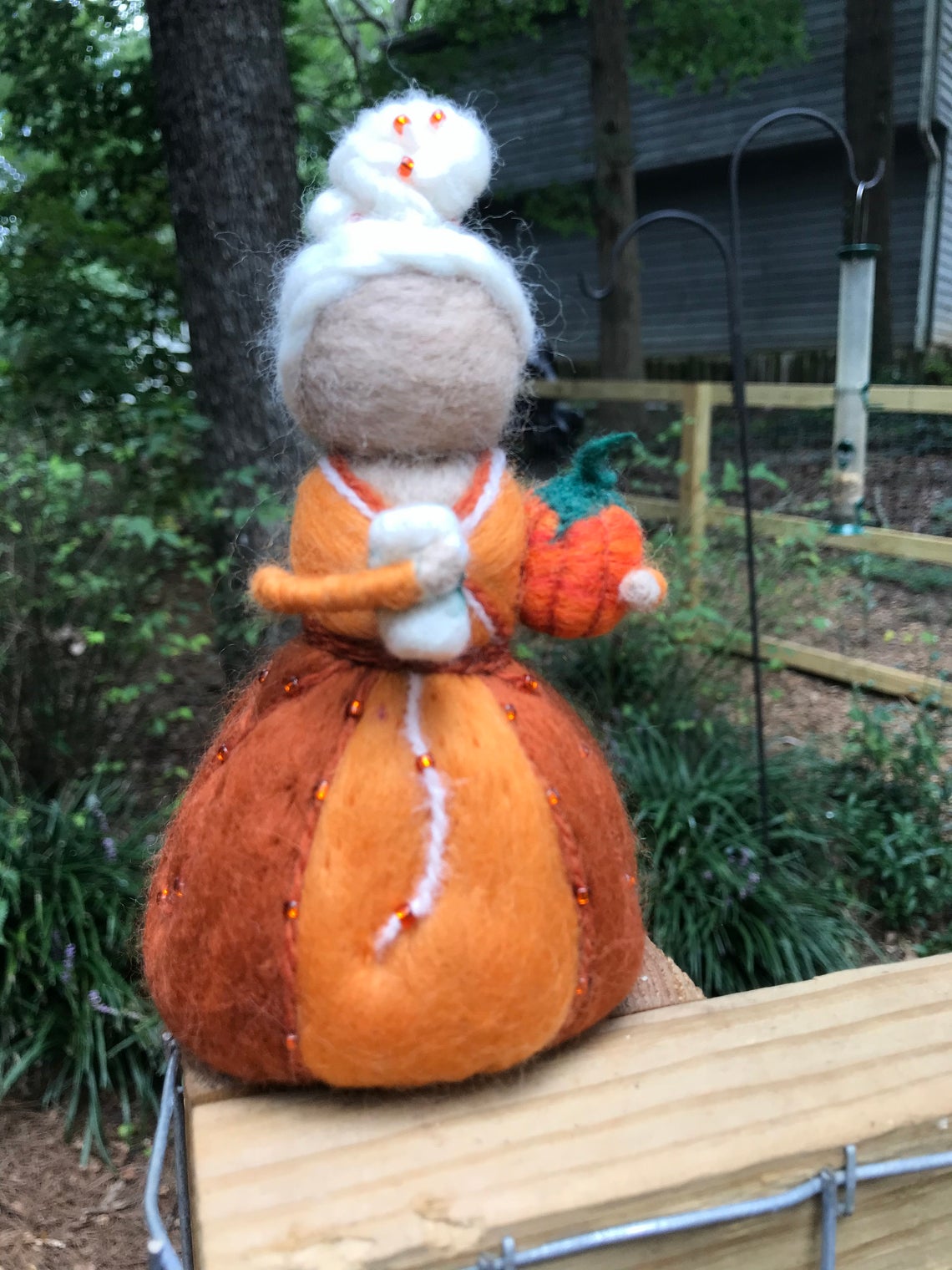 Pumpkin Spice Latte Needle Felted Wee Witch, Fall, Coffee, Waldorf, Autumn picture