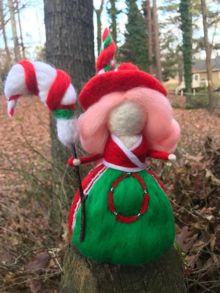 Holiday Cotton Candy Dreams Needle Felted Wee Witch, Christmas Ornament, Holiday Decoration, Yule Doll