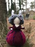 Foxglove Needle Felted Wee Witch, Garden Spirit, Horned Goddess, Ornament