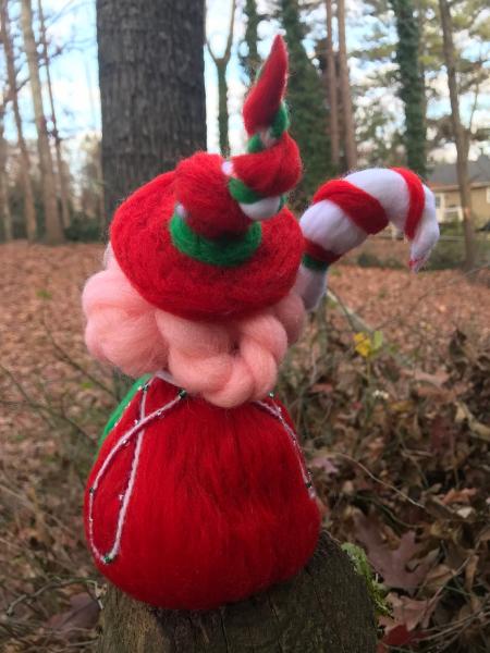 Holiday Cotton Candy Dreams Needle Felted Wee Witch, Christmas Ornament, Holiday Decoration, Yule Doll picture