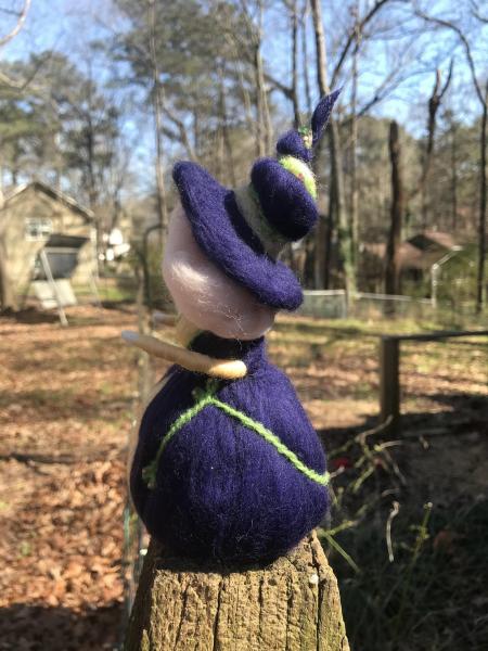 Morning Glory Needle Felted Wee Witch, Garden Witch, Waldorf, Ornament picture