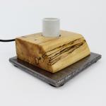 spalted maple and steel mood/night light