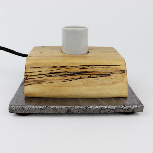 spalted maple and steel mood/night light picture