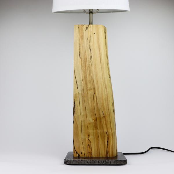 spalted maple and steel table lamp picture