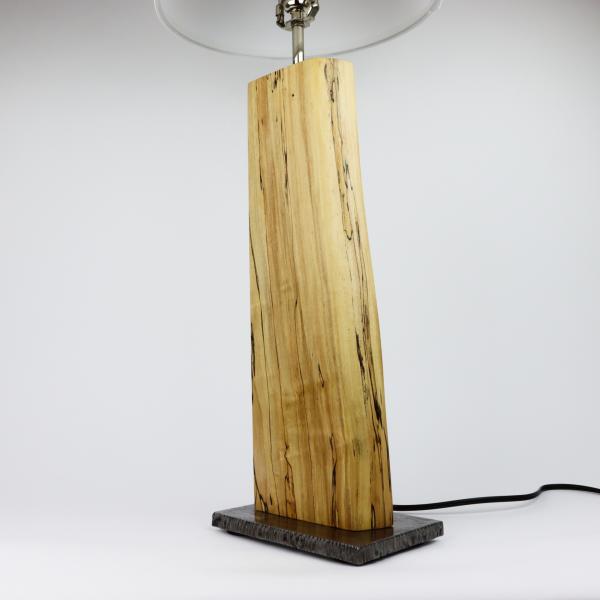 spalted maple and steel table lamp picture