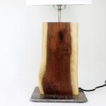 Walnut and steel table lamp