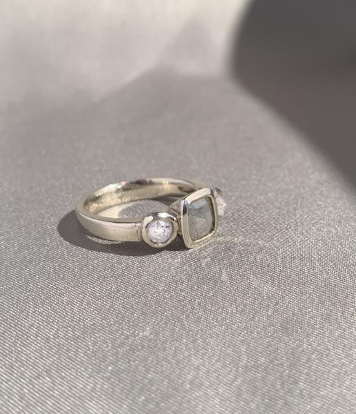 Diamond and 14k white gold ring picture