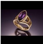 18k yellow gold and amethyst ring