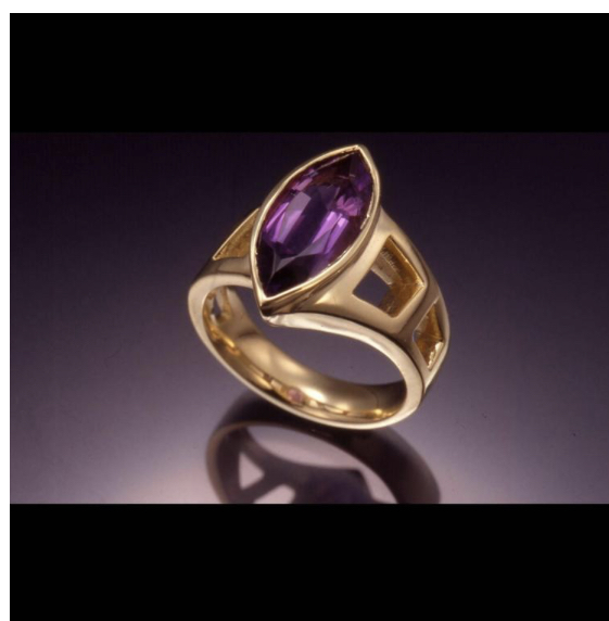 18k yellow gold and amethyst ring picture