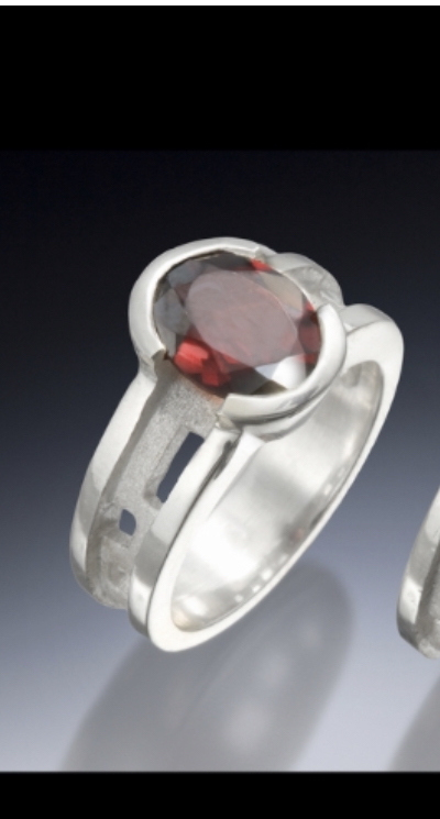 Garnet and sterling ring picture