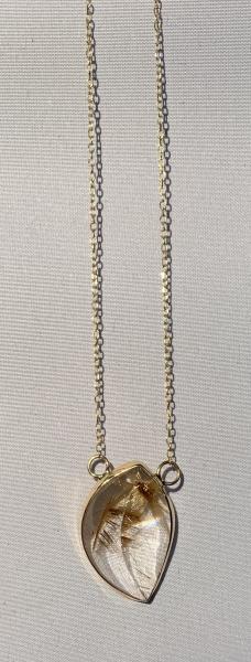 14k yellow gold and rutillated quartz necklace. picture