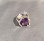 Amethyst and sterling ring size 7.5