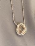 Rutillated quartz, sterling and natural gemstone pendant
