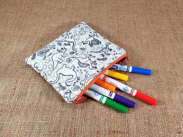 Dinosaur Coloring Zipper Pouch picture