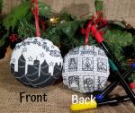 Santa Over the City Coloring Ornament
