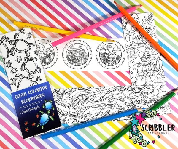 Ocean Coloring Bookmarks