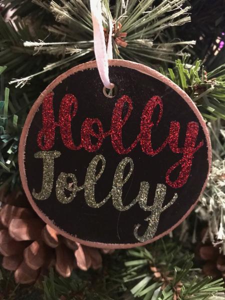 Holly Jolly Ornament - Black background