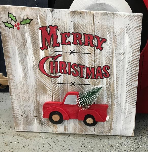 3-D Merry Christmas Sign - Red