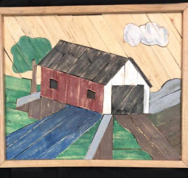 Covered Bridge Lath Art