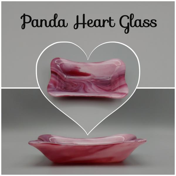 3” x 6” Rectangle Dish – Pink/Red/White Swirl picture