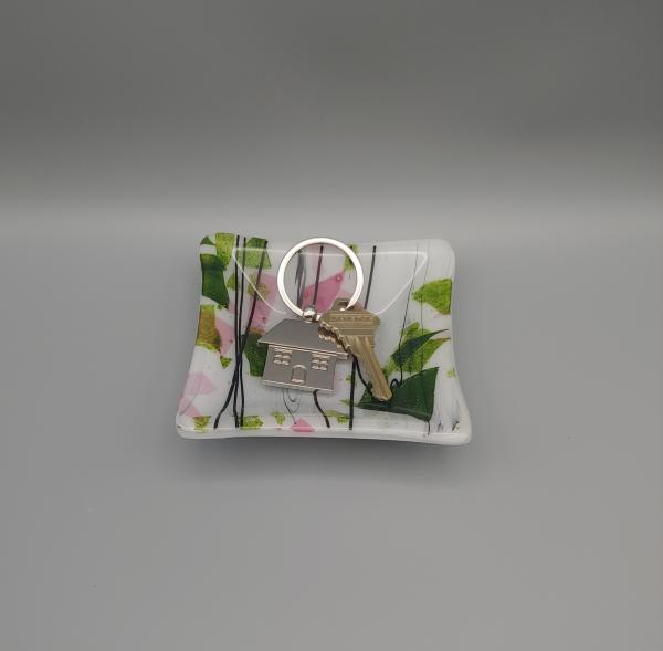 4" Square Dish – White w/Purple, Pink and Green Confetti picture