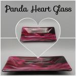 5” x 9” Rectangle Dish – Cranberry/Pink/White Swirl on Black