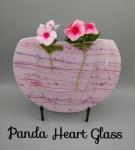 8” x 10” Pocket Vase with Stand - Pink w/Pink, Red and Purple Stringers