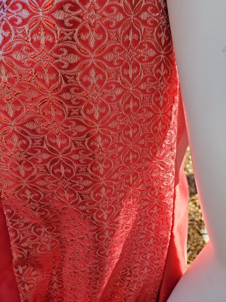 Red and Silver Brocade Plus Size picture