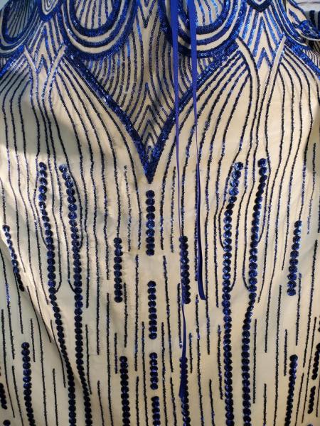 Cobalt Blue Sequin Art Deco Patterned WhmZcoat picture