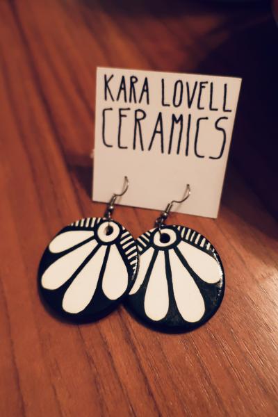 Black and white Earrings