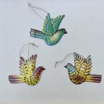 Colorful Painted Bird Ornaments