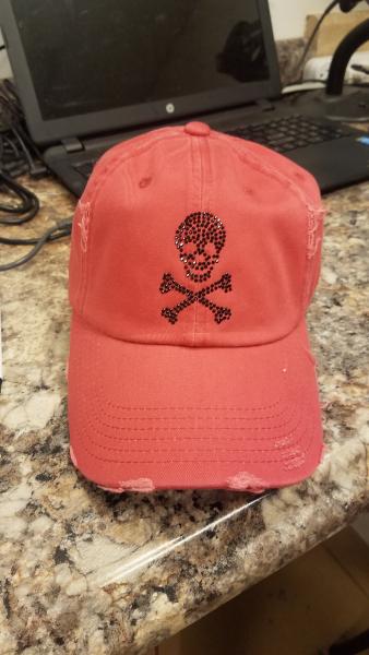 Small Skull and Crossbones on Black Hat picture